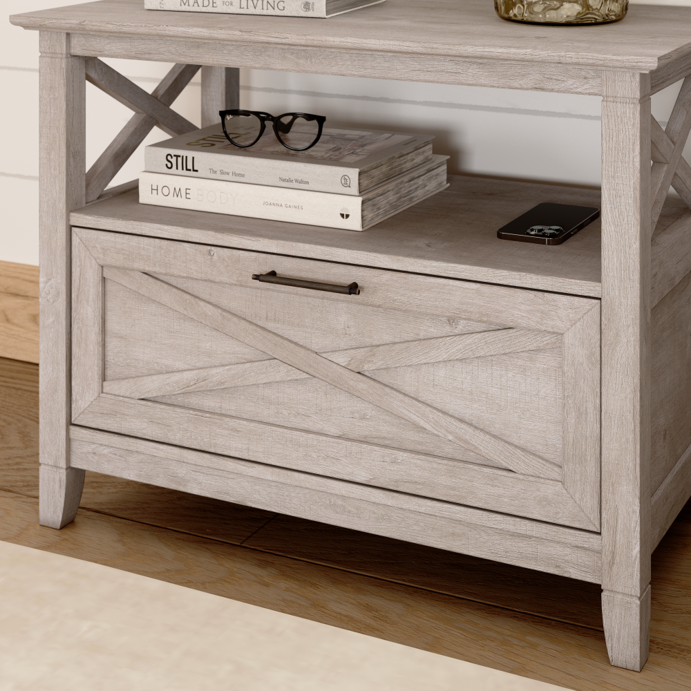 Shop Bush Home Key West 32W Nightstand with Drawer - Set of 2, Image 05, KWS106WG, #color_washed gray