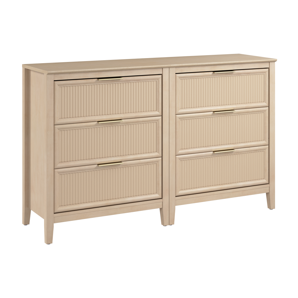 Shop Bush Home Camille Fluted 3 Drawer Dresser - Set of 2, Image 01, CML008NB, #color_natural birch