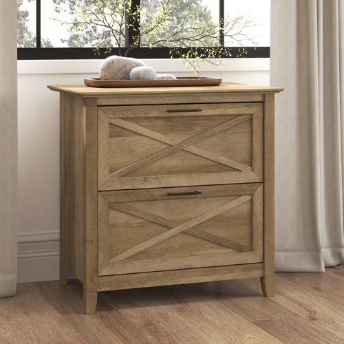 Shop Bush Furniture Key West 2 Drawer Lateral File Cabinet, Image 02, KWF130RCP-03, #color_reclaimed pine