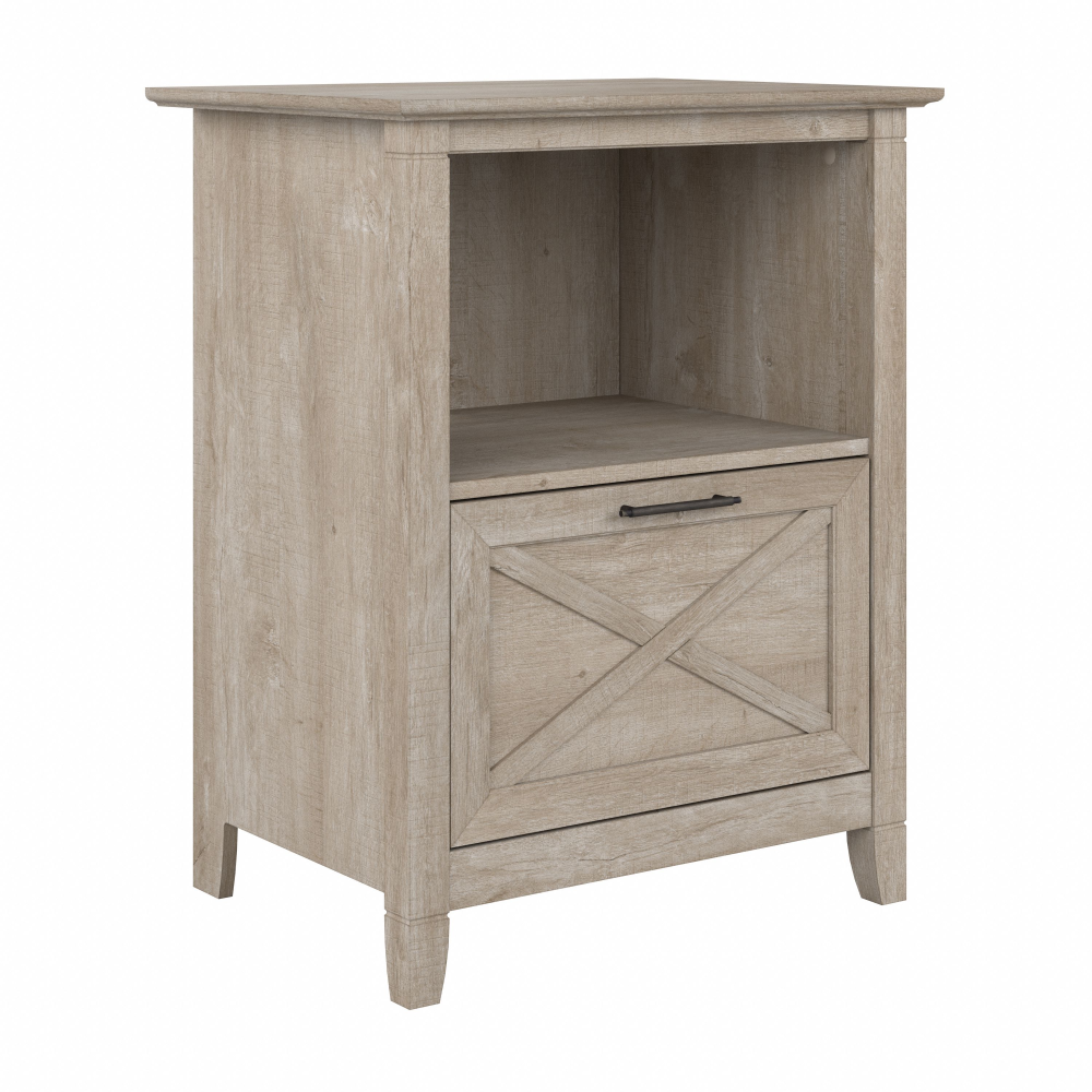 Shop Bush Furniture Key West Lateral File Cabinet with Shelf, Image 01, KWF124WG-03, #color_washed gray