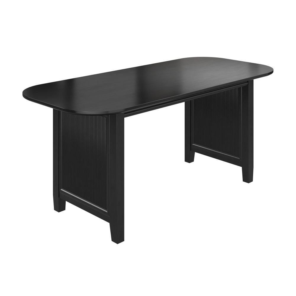 Shop Bush Home Camille 71W Fluted Base Dining Table, Image 01, CMT01OB-03, #color_onyx birch