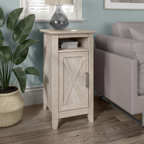 Shop Bush Furniture Key West End Table with Door, Image 02, KWS116WG-Z2, #color_washed gray