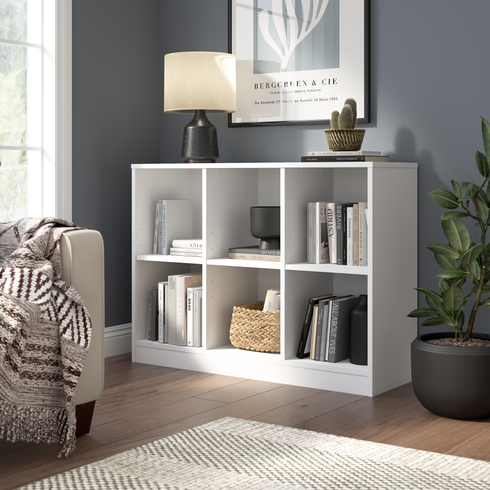 Shop Bush Furniture Universal 6 Cube Organizer Shelf, Image 02, UBB145WH, #color_white