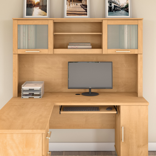 Shop Bush Furniture Somerset 60W Desk Hutch, Image 02, WC81431, #color_maple cross