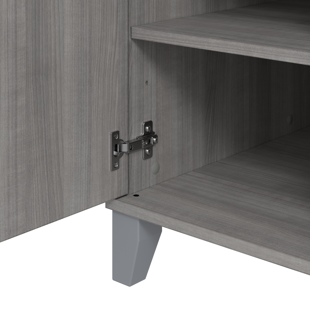 Shop Bush Furniture Somerset 54W Office Desk with Drawer and Storage Cabinet, Image 05, WC81254, #color_platinum gray