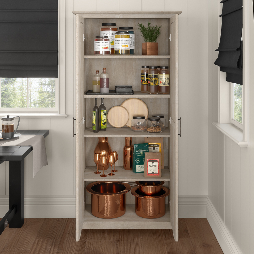Shop Bush Furniture Key West Kitchen Pantry Cabinet, Image 04, KWS266WG-Z, #color_washed gray