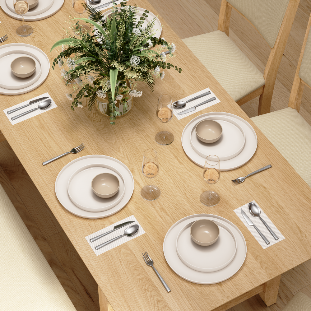 Shop Bush Home Key West 70W Cross Base Dining Table, Image 04, KWT01BO-03, #color_blonde oak