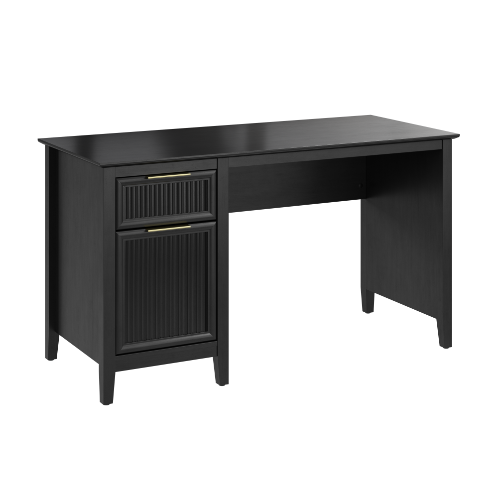 Shop Bush Home Camille 54W Fluted Office Desk with Storage, Image 01, CMD154OB-03, #color_onyx birch
