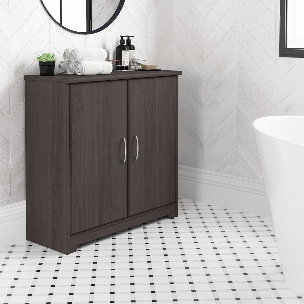 Shop Bush Furniture Cabot Small Bathroom Storage Cabinet with Doors, Image 02, WC31798-Z1, #color_heather gray