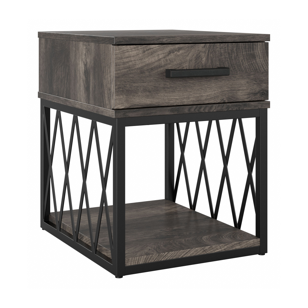 Shop Bush Furniture City Park Industrial End Table with Drawer, Image 01, CPT118GH-03, #color_dark gray hickory