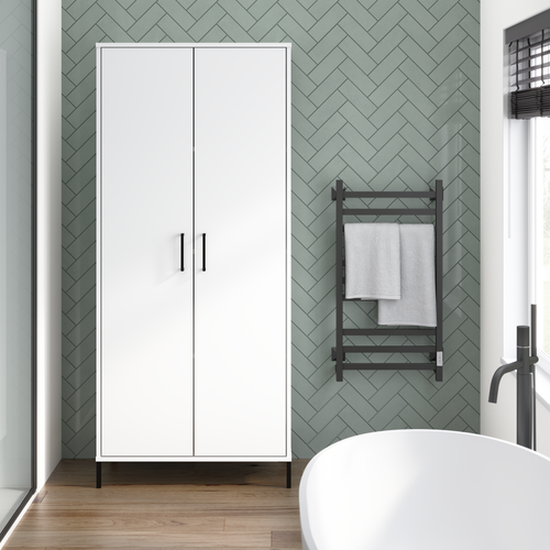 Shop Bush Furniture Essence Bathroom Storage Cabinet, Image 02, ESS129WH-Z1, #color_white