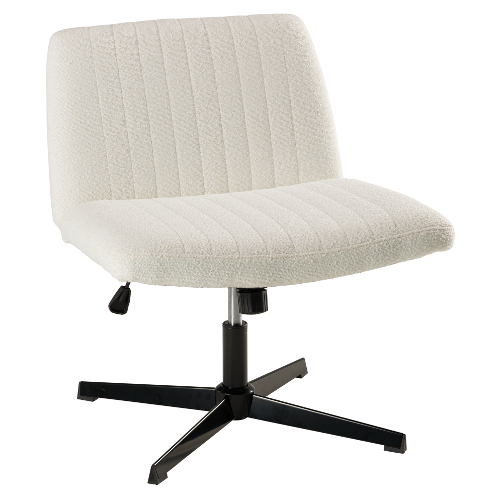 Shop Bush Furniture Sutton Armless Computer Chair Without Wheels, Image 01, CH4201LCF-03, #color_light cream fabric