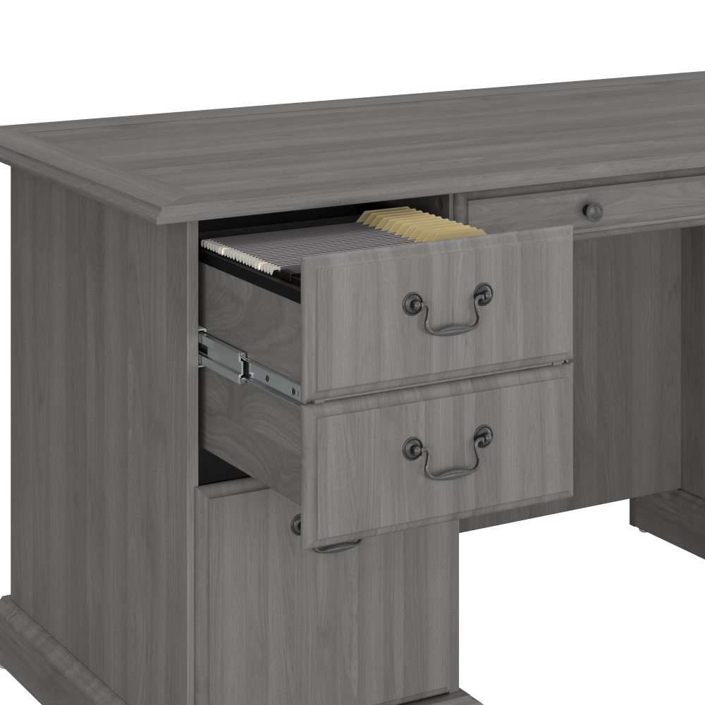 Shop Bush Furniture Saratoga Executive Desk and Bookcase Set, Image 03, SAR003MG, #color_modern gray