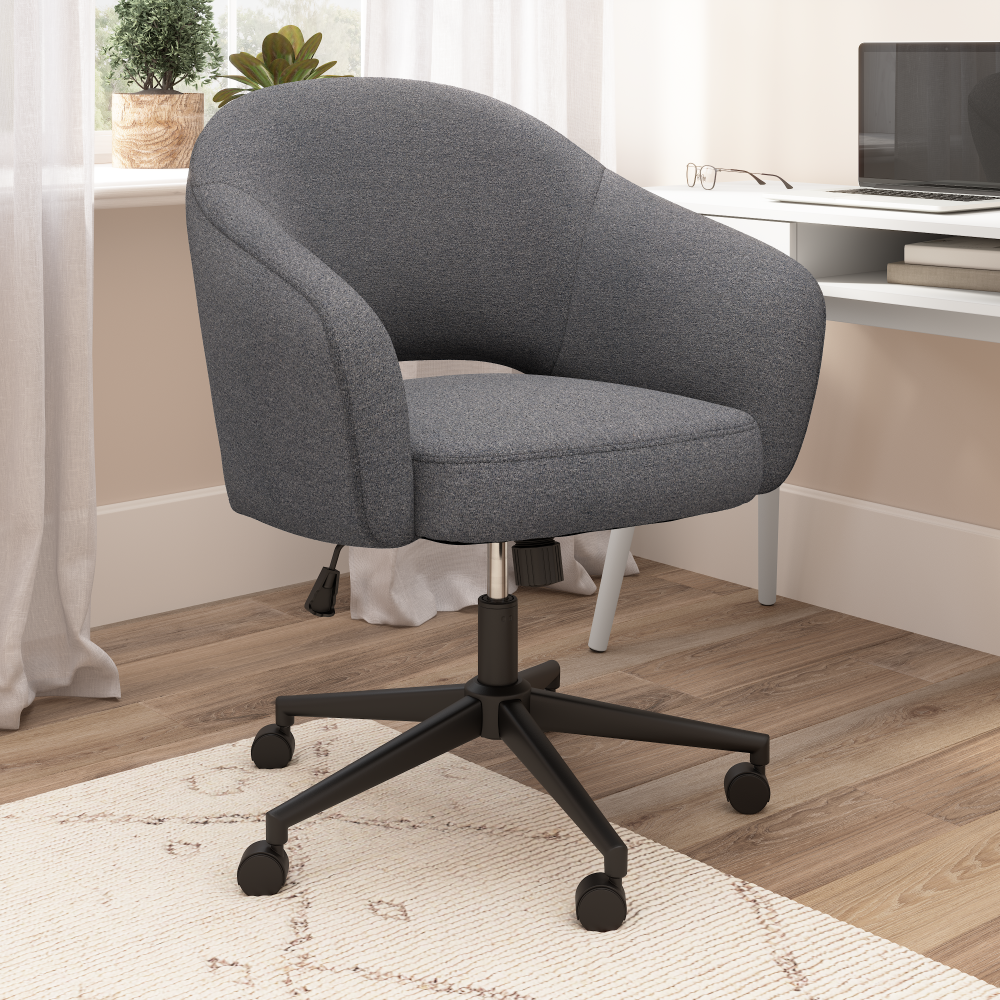 Shop Bush Furniture Fairfax Mid Century Modern Desk Chair for Home Office, Image 02, CH4401DCF-03, #color_dark charcoal fabric