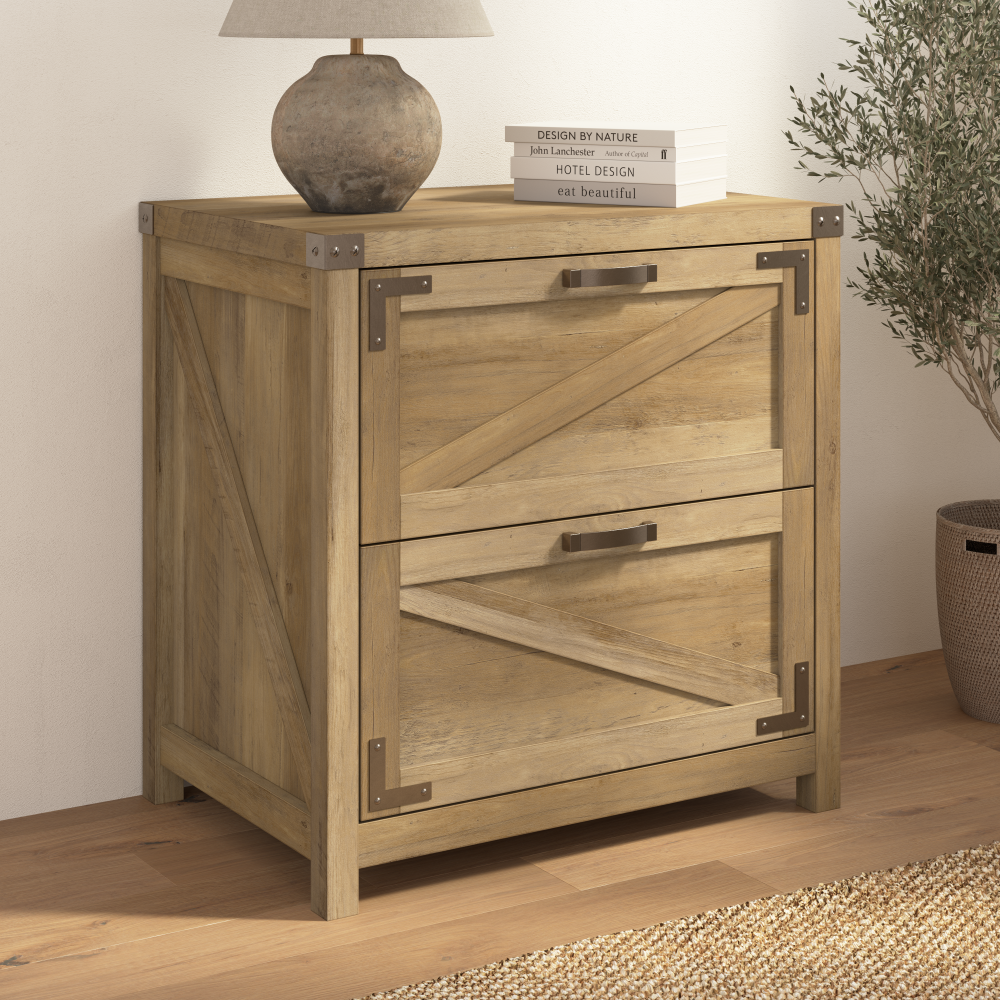 Shop Bush Furniture Knoxville 2 Drawer Lateral File Cabinet, Image 02, CGF129RCP-03, #color_reclaimed pine