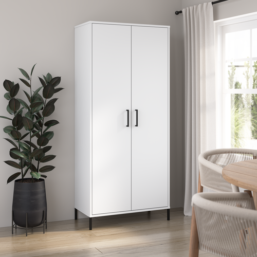 Shop Bush Furniture Essence Kitchen Pantry Cabinet, Image 02, ESS129WH-Z, #color_white