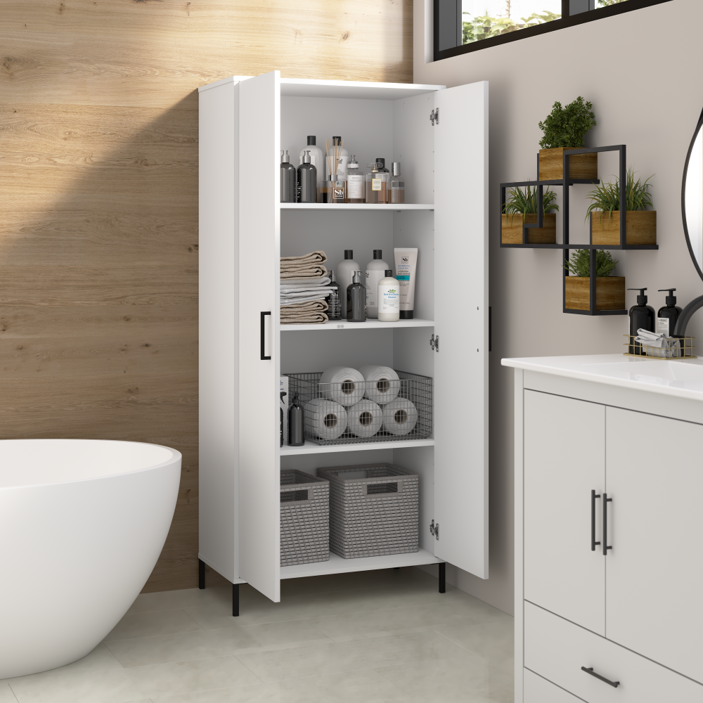 Shop Bush Furniture Soho Bathroom Storage Cabinet, Image 03, SHS129WH-Z2, #color_white