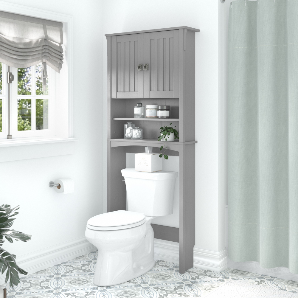 Shop Bush Furniture Salinas Over The Toilet Storage Cabinet, Image 02, SAS268CG-03, #color_cape cod gray