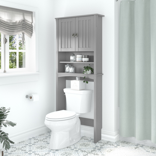 Shop Bush Furniture Salinas Over The Toilet Storage Cabinet, Image 02, SAS268CG-03, #color_cape cod gray