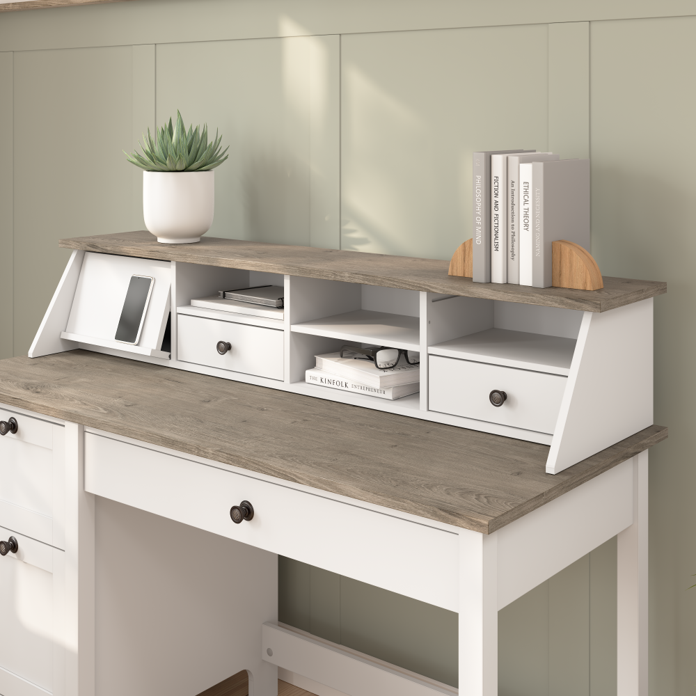 Shop Bush Furniture Mayfield Desktop Organizer, Image 02, MAH154GW2-03, #color_shiplap gray/pure white