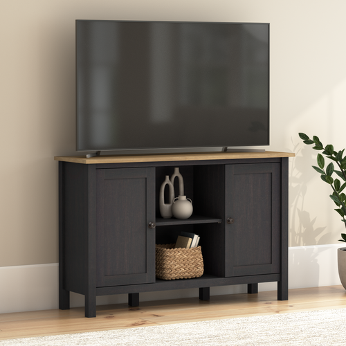 Shop Bush Furniture Mayfield 48W Tall TV Stand, Image 02, MAS148V2P-Z, #color_vintage black/reclaimed pine