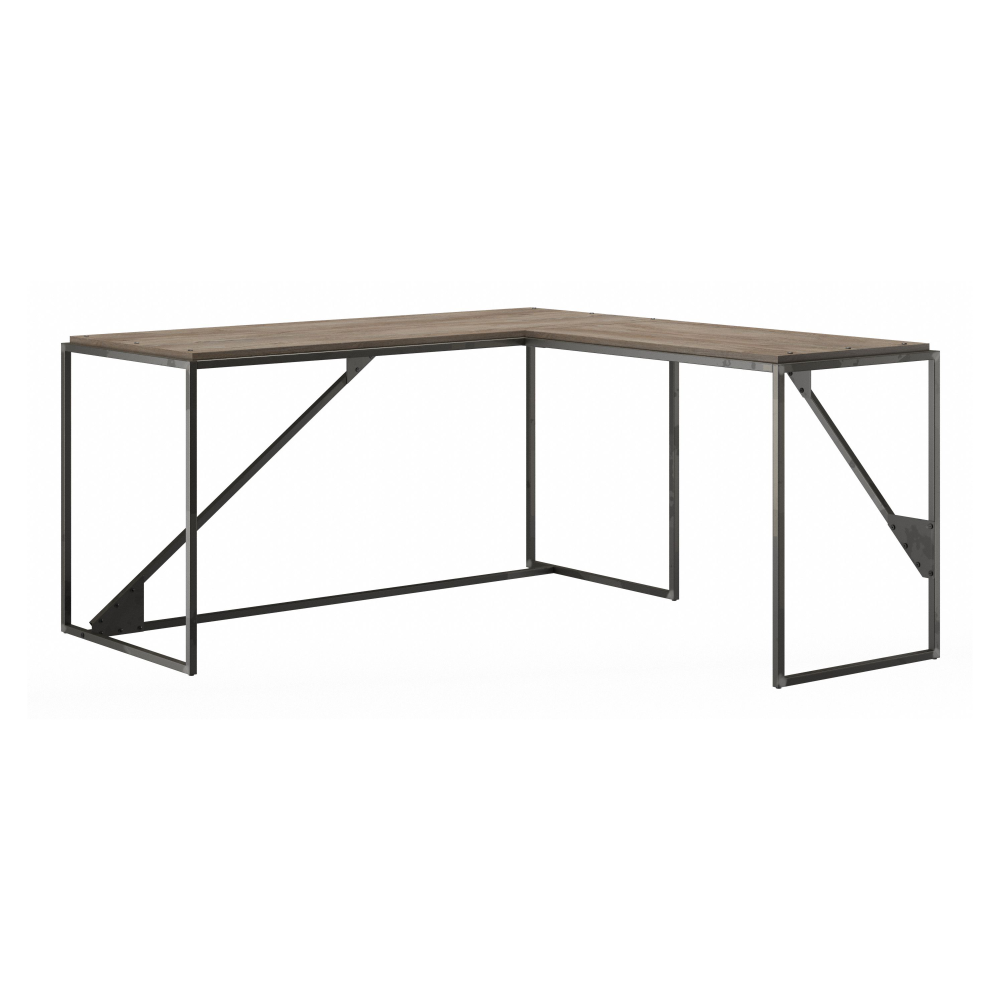 Shop Bush Furniture Refinery 62W L Shaped Industrial Desk, Image 01, RFY003RG, #color_rustic gray/charred wood