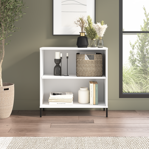 Shop Bush Furniture Soho 2 Shelf Bookcase, Image 02, SHB229WH-Z, #color_white