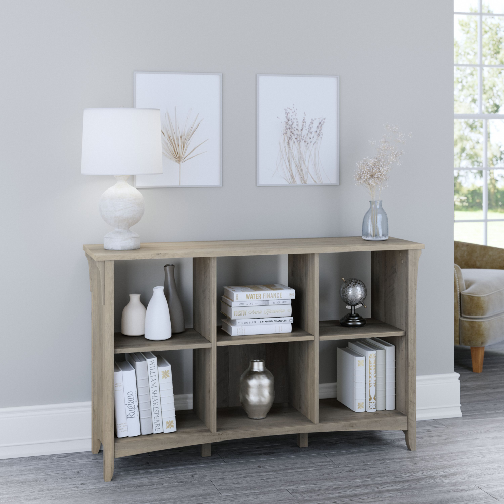 Shop Bush Furniture Salinas 6 Cube Organizer, Image 02, SAB148DG-03, #color_driftwood gray