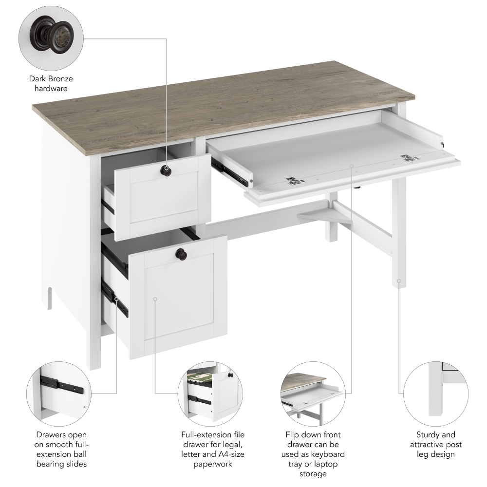 Drawer - ひよこ Bush Home Mayfield 54W Computer Desk with Drawers