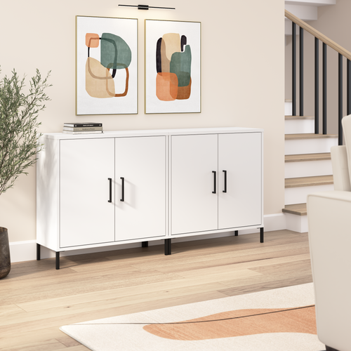 Shop Bush Furniture Essence Low Storage Cabinet with Doors - Set of 2, Image 02, ESE002WH, #color_white