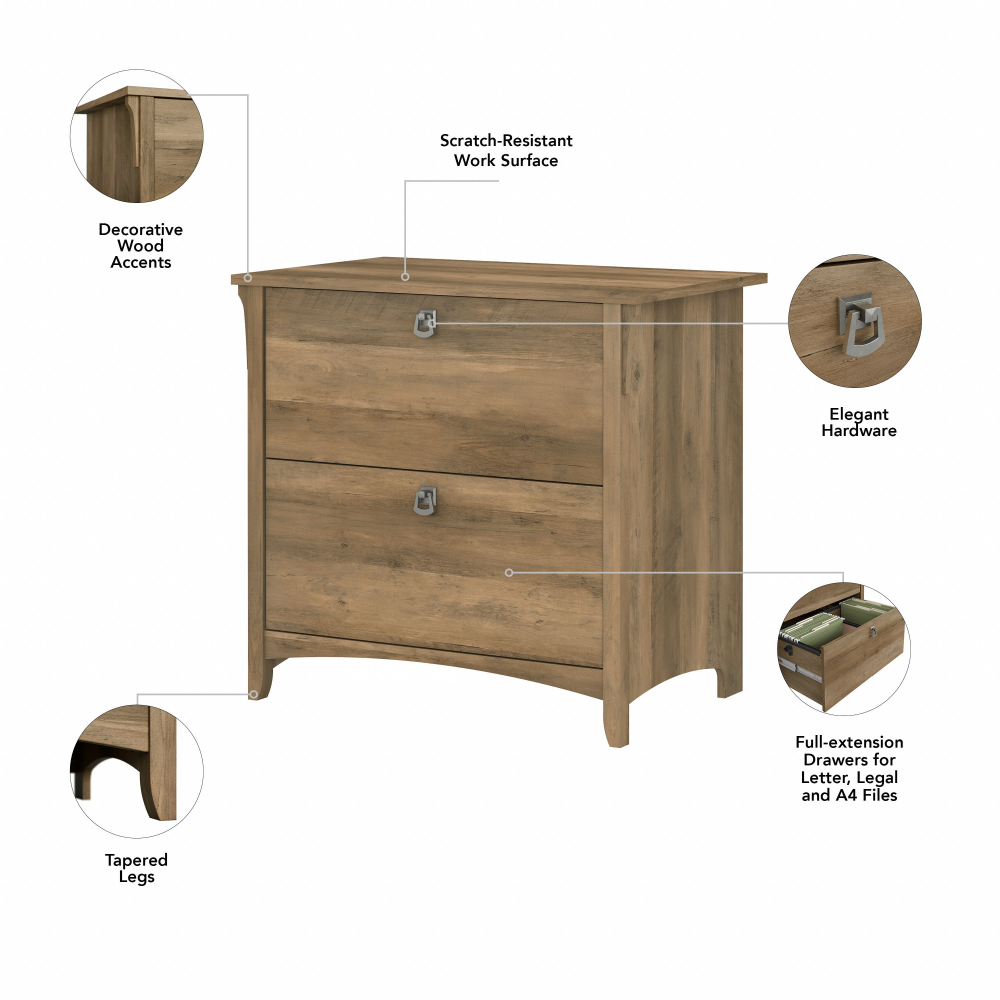 Shop Bush Furniture Salinas 2 Drawer Lateral File Cabinet, Image 08, SAF132RCP-03, #color_reclaimed pine