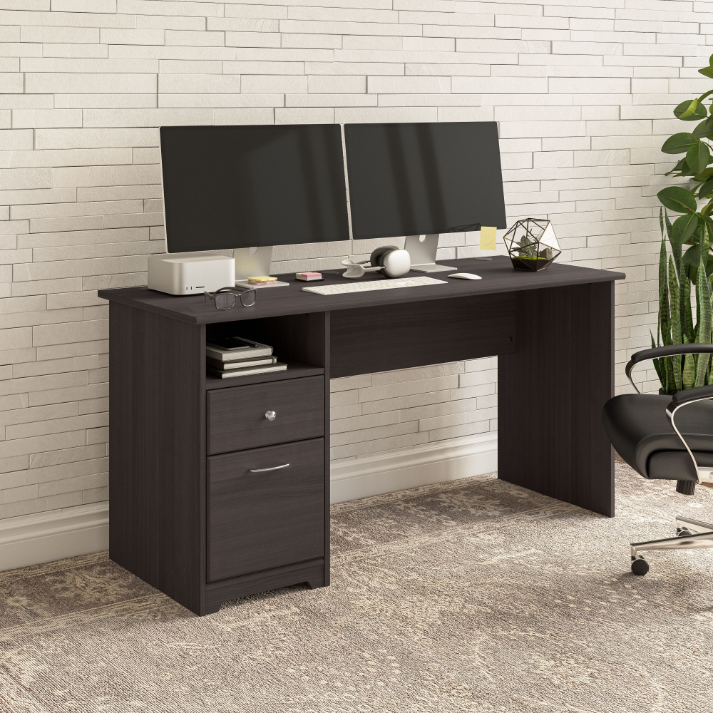 Shop Bush Furniture Cabot 60W Computer Desk with Drawers, Image 02, WC31760, #color_heather gray