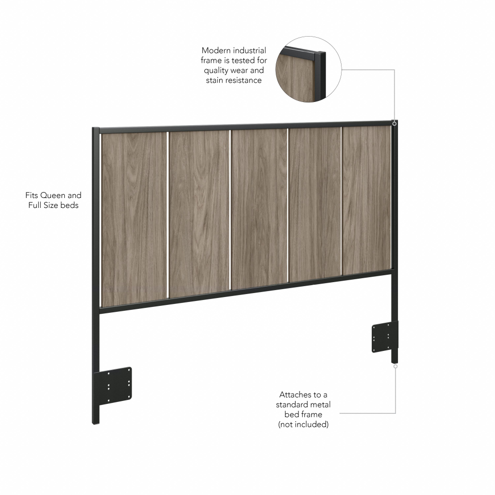 Shop Bush Furniture Atria Full/Queen Size Headboard, Image 06, ARQ165MH, #color_modern hickory