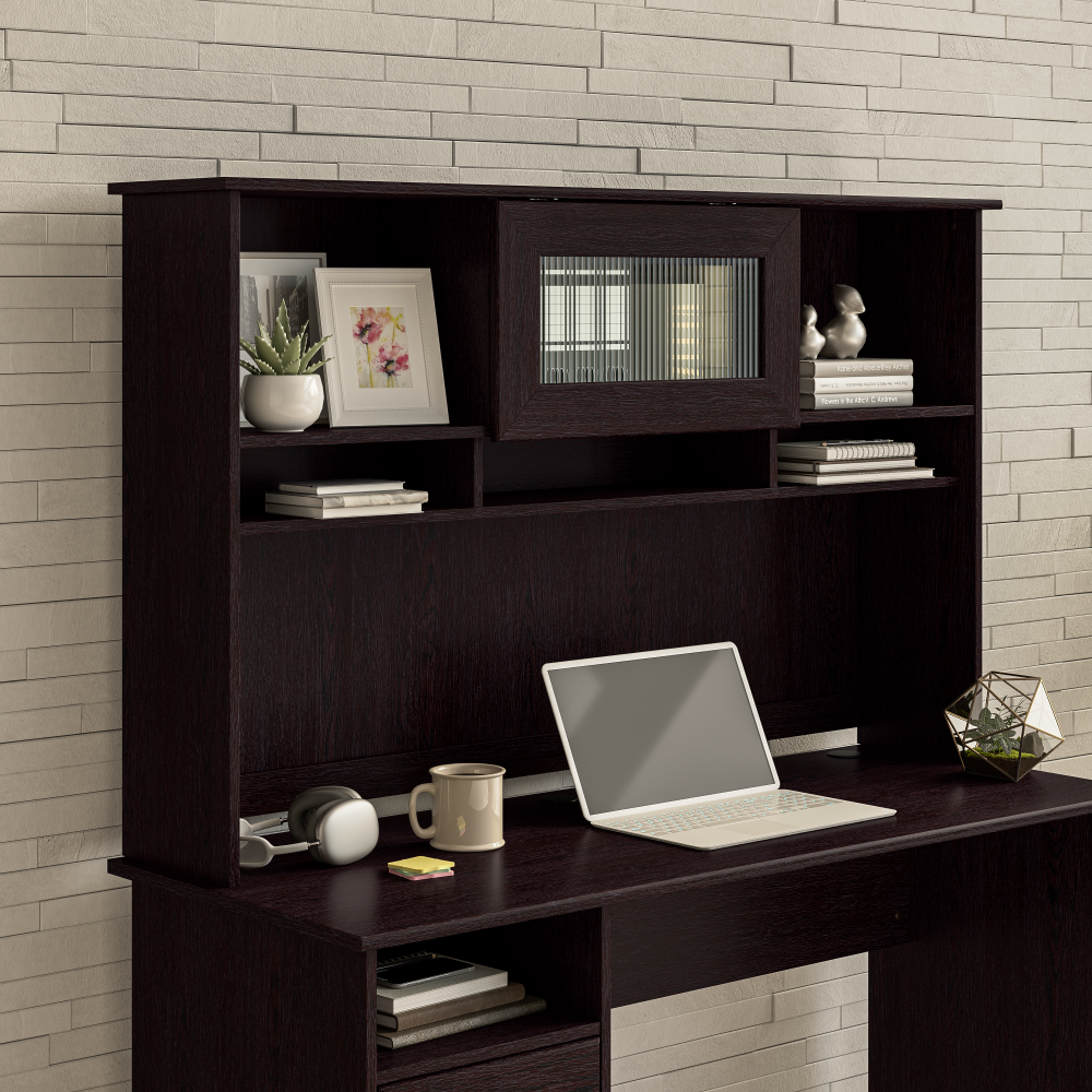 Shop Bush Furniture Cabot 60W Desk Hutch, Image 02, WC31831, #color_espresso oak