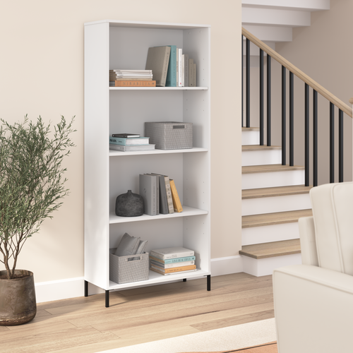 Shop Bush Furniture Essence 4 Shelf Bookcase, Image 02, ESB129WH, #color_white
