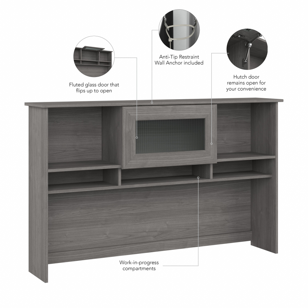 Shop Bush Furniture Cabot 60W Desk Hutch, Image 08, WC31331, #color_modern gray