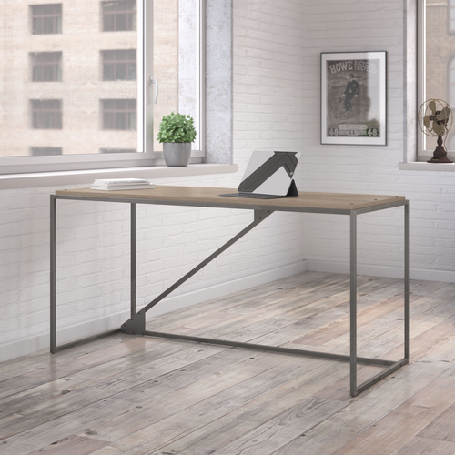 Shop Bush Furniture Refinery 62W Industrial Desk, Image 02, RFD162RG-03, #color_rustic gray
