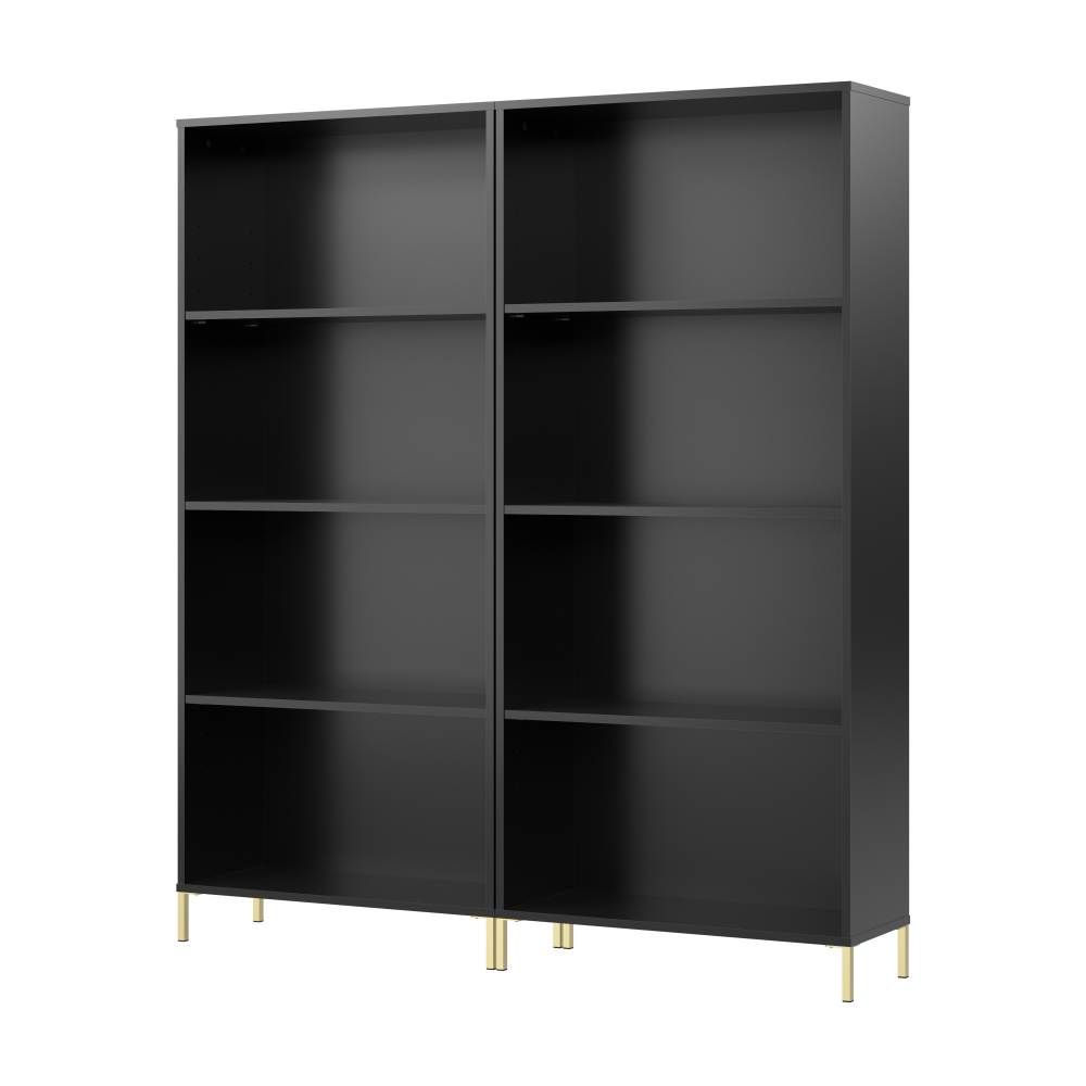 Shop Bush Furniture Soho 4 Shelf Bookcase - Set of 2, Image 01, SHH003BL, #color_black stipple
