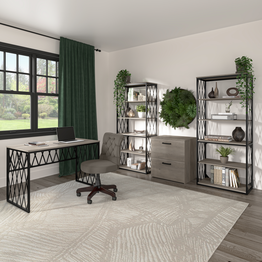 Shop Bush Furniture City Park 60W Industrial Writing Desk, Image 04, CPD160DG-03, #color_driftwood gray