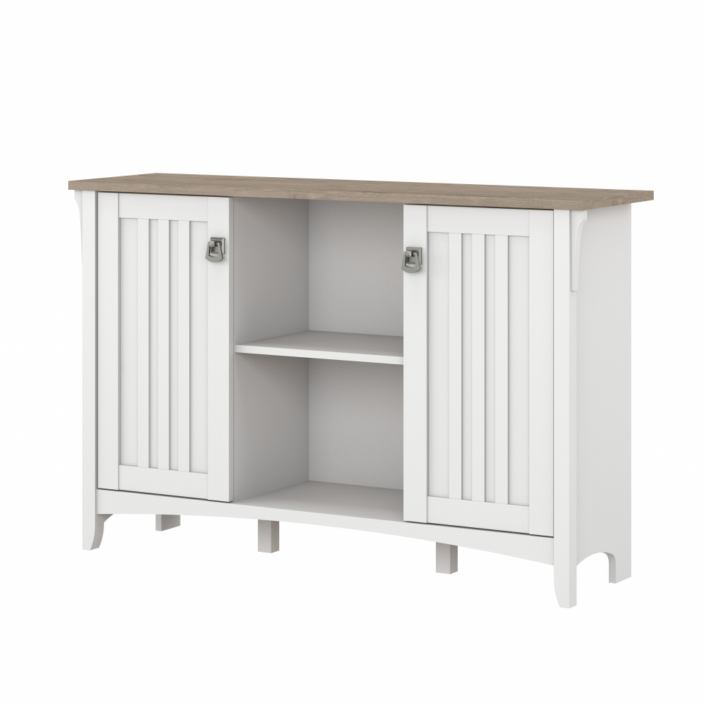 Shop Bush Furniture Salinas Accent Storage Cabinet with Doors, Image 01, SAS147G2W-03, #color_shiplap gray/pure white