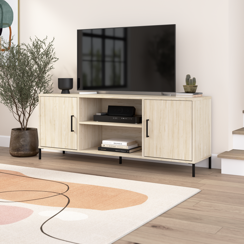 Shop Bush Furniture Essence 58W TV Stand, Image 02, ESV158NE, #color_natural elm