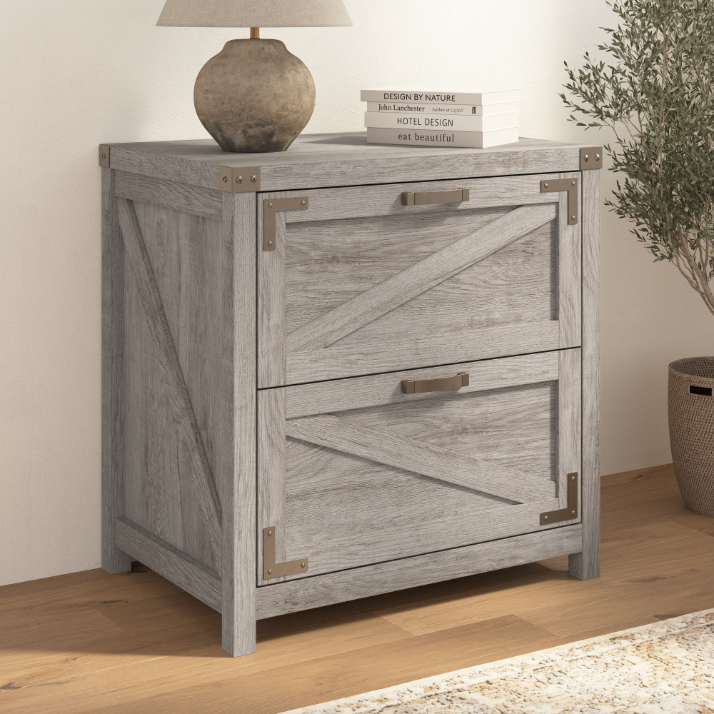 Shop Bush Furniture Knoxville 2 Drawer Lateral File Cabinet, Image 02, CGF129RTG-03, #color_restored gray