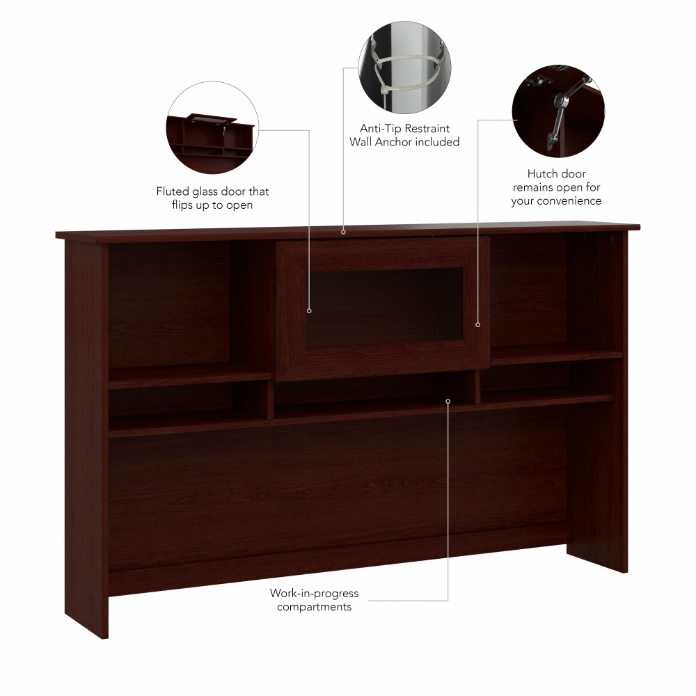 Shop Bush Furniture Cabot Hutch, Image 08, WC31431-03, #color_harvest cherry
