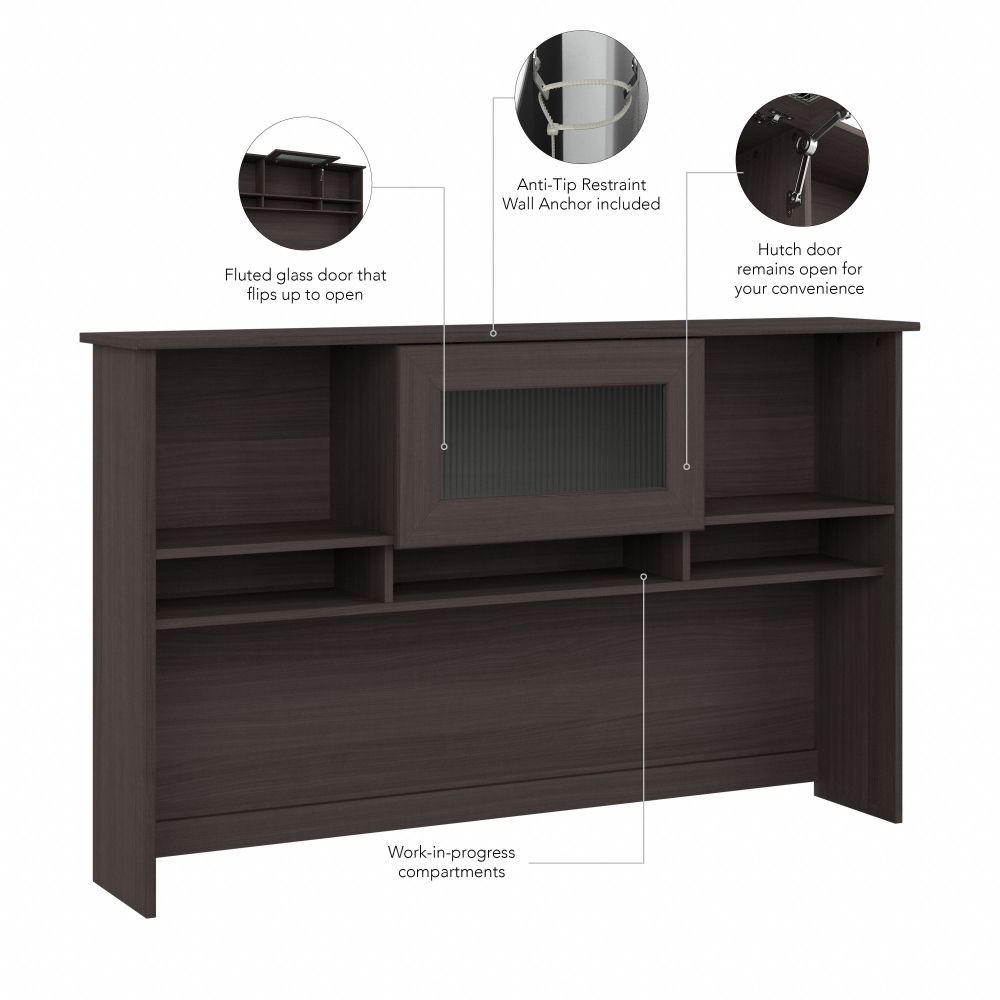 Shop Bush Furniture Cabot 60W Desk Hutch, Image 08, WC31731, #color_heather gray