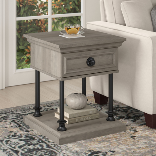 Shop Bush Furniture Coliseum Designer End Table with Storage, Image 02, CST120DG-03, #color_driftwood gray