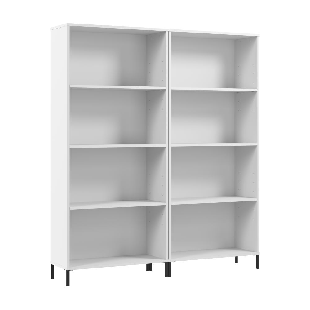 Shop Bush Furniture Essence 4 Shelf Bookcase - Set of 2, Image 01, ESE004WH, #color_white