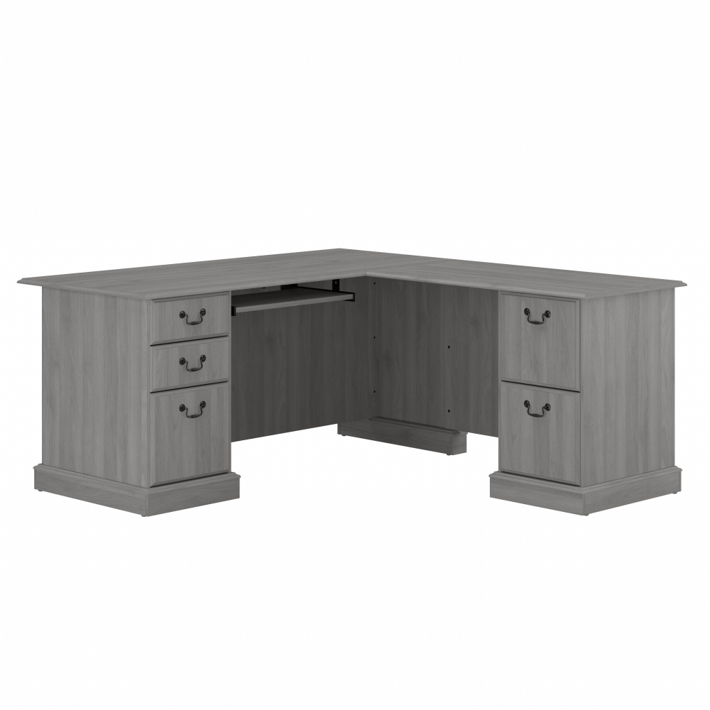 Shop Bush Furniture Saratoga L Shaped Computer Desk with Drawers, Image 01, EX45870-03K, #color_modern gray