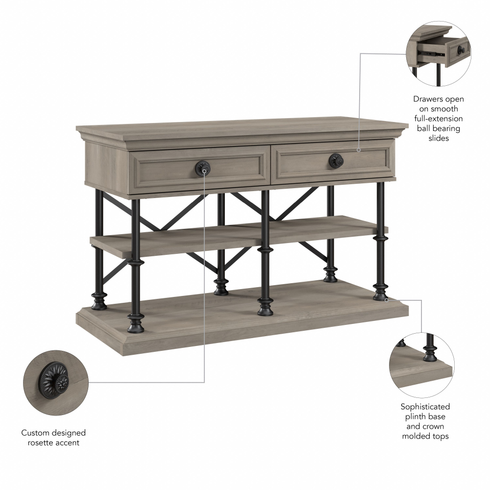 Shop Bush Furniture Coliseum Designer Console Table, Image 08, CST148DG-03, #color_driftwood gray