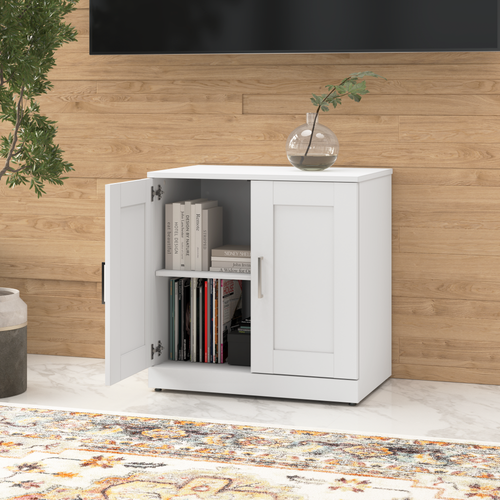 Shop Bush Business Furniture Hampton Heights 30W Storage Cabinet with Doors, Image 02, HHS130WH, #color_white