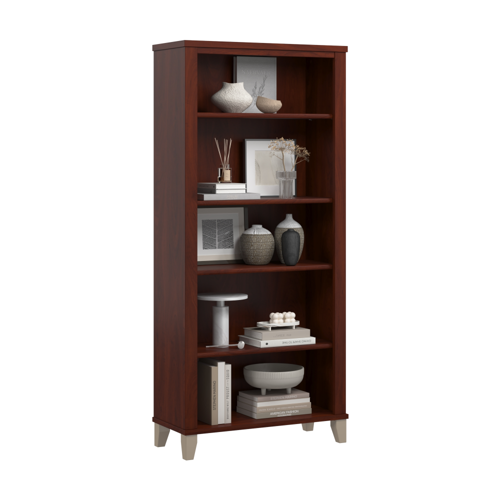 Shop Bush Furniture Somerset Tall 5 Shelf Bookcase, Image 02, WC81765, #color_hansen cherry